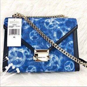 MICHAEL KORS WHITNEY LARGE SHOULDER DARK CHAMBRAY